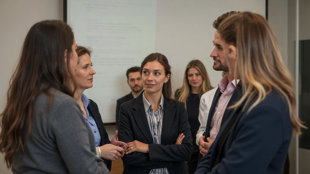 Grupo de profesionales en dinámica de trabajo colaborativo