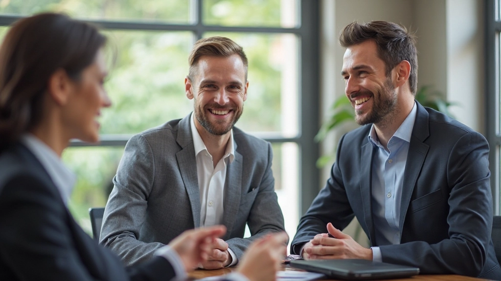 Grupo diverso de profesionales en reunión de equipo con ambiente colaborativo y confianza mutua