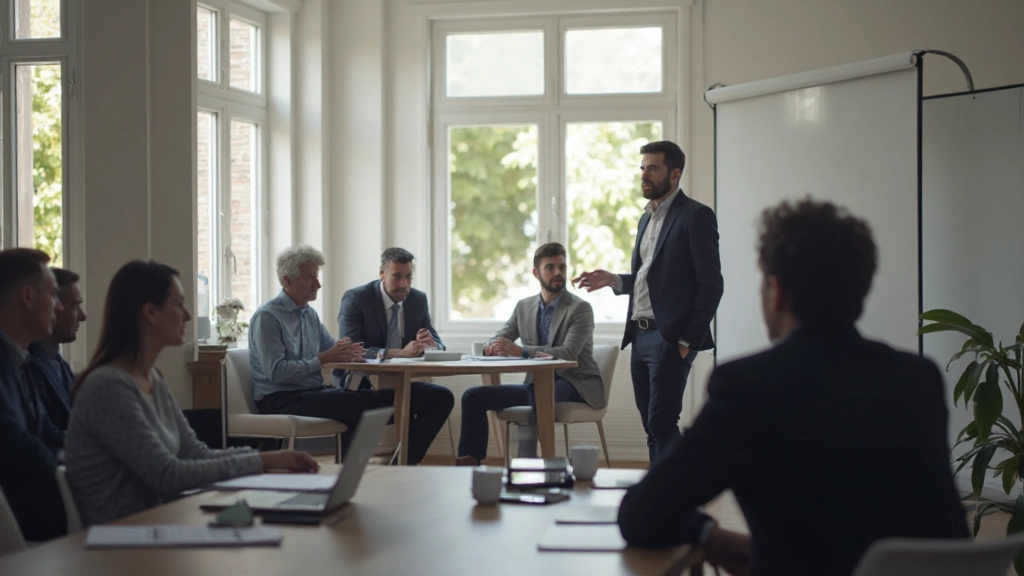 Sesión de capacitación en liderazgo profesional