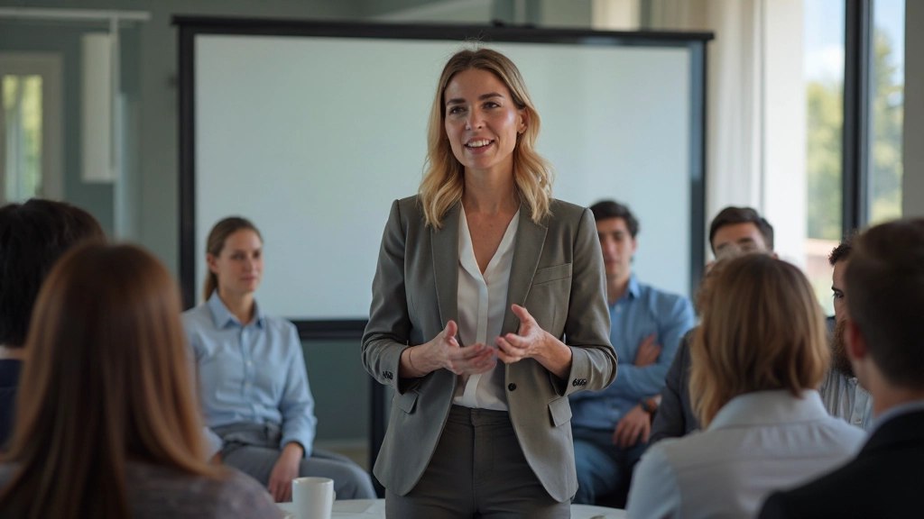 Presentación profesional durante taller de comunicación